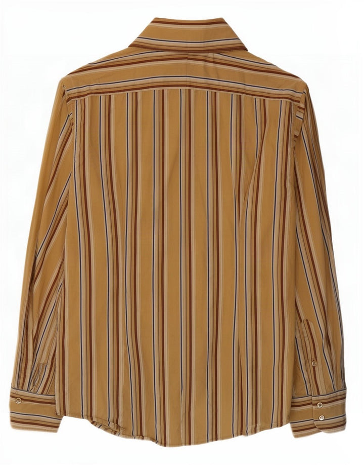 Benetton Mens Shirt Medium Beige Striped