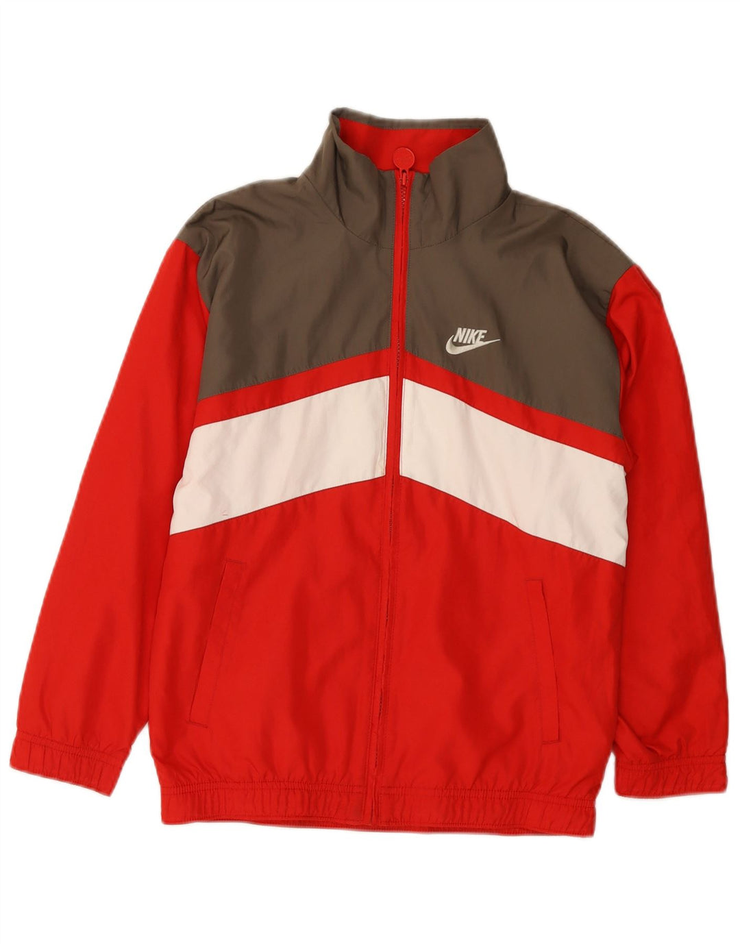 Nike Boys Graphic Tracksuit Top Jacket 10-11 Years Medium Red Colourblock