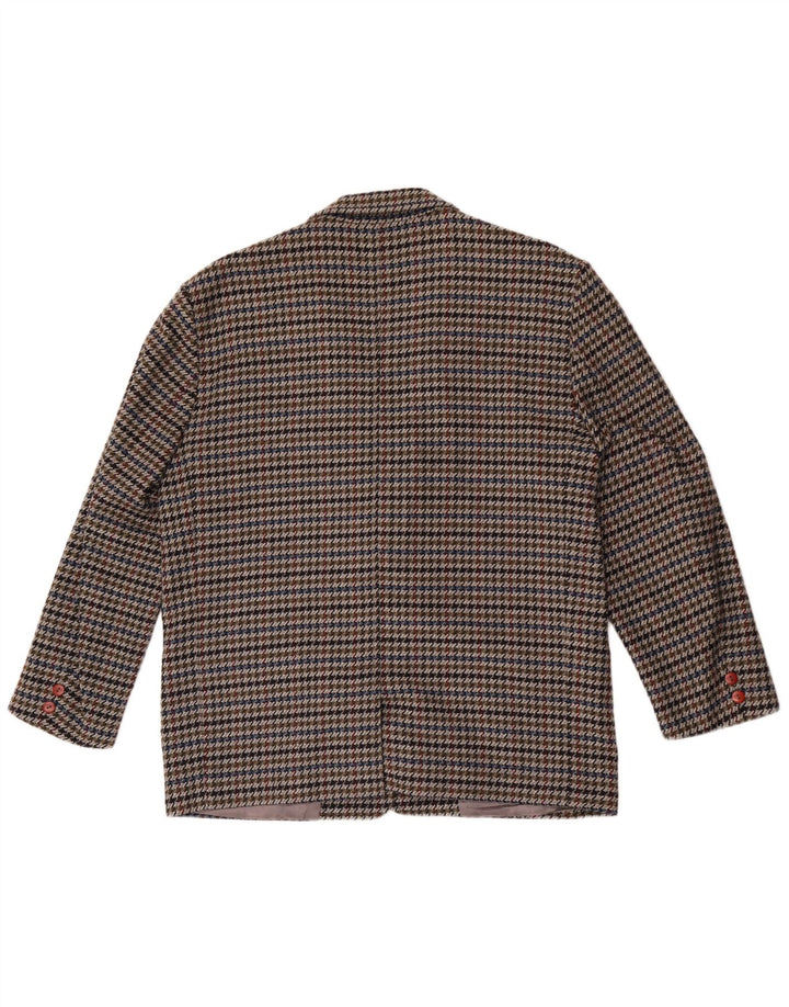 Vintage Womens 2 Button Blazer Jacket IT 48 XL Multicoloured Houndstooth