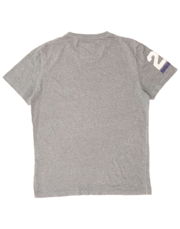 Superdry Mens Graphic T-Shirt Top Large Grey Cotton