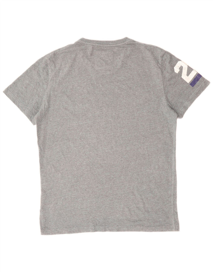 Superdry Mens Graphic T-Shirt Top Large Grey Cotton
