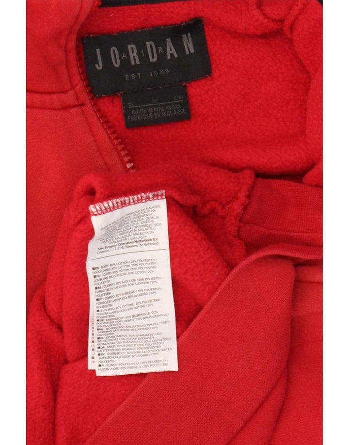 Jordan Mens Zip Hoodie Sweater Small Red Cotton