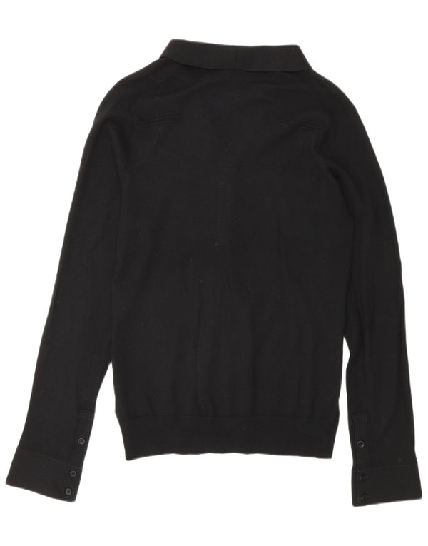 Patrizia Pepe Womens Cardigan Sweater UK 14 Large Black Virgin Wool