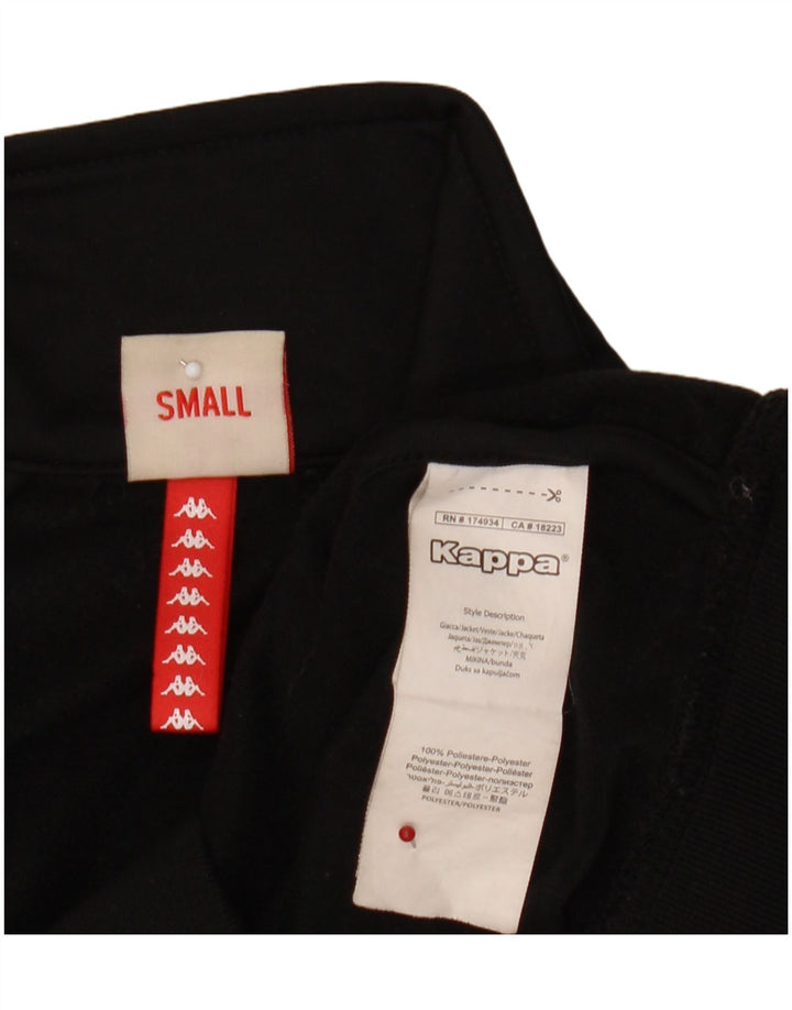Kappa Womens Graphic Tracksuit Top Jacket UK 10 Small Black Colourblock