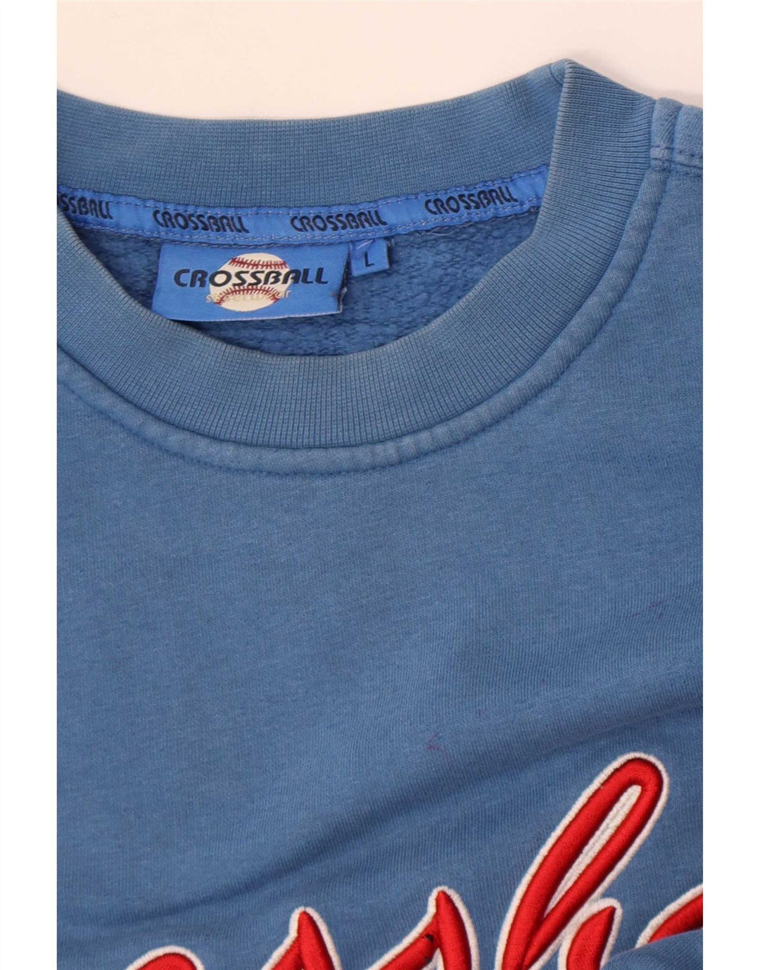 Crossball Mens Graphic Regular Fit Sweatshirt Jumper Large Blue Cotton