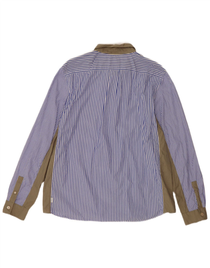 Paul Smith Mens Regular Fit Shirt 2XL Blue Colourblock Cotton