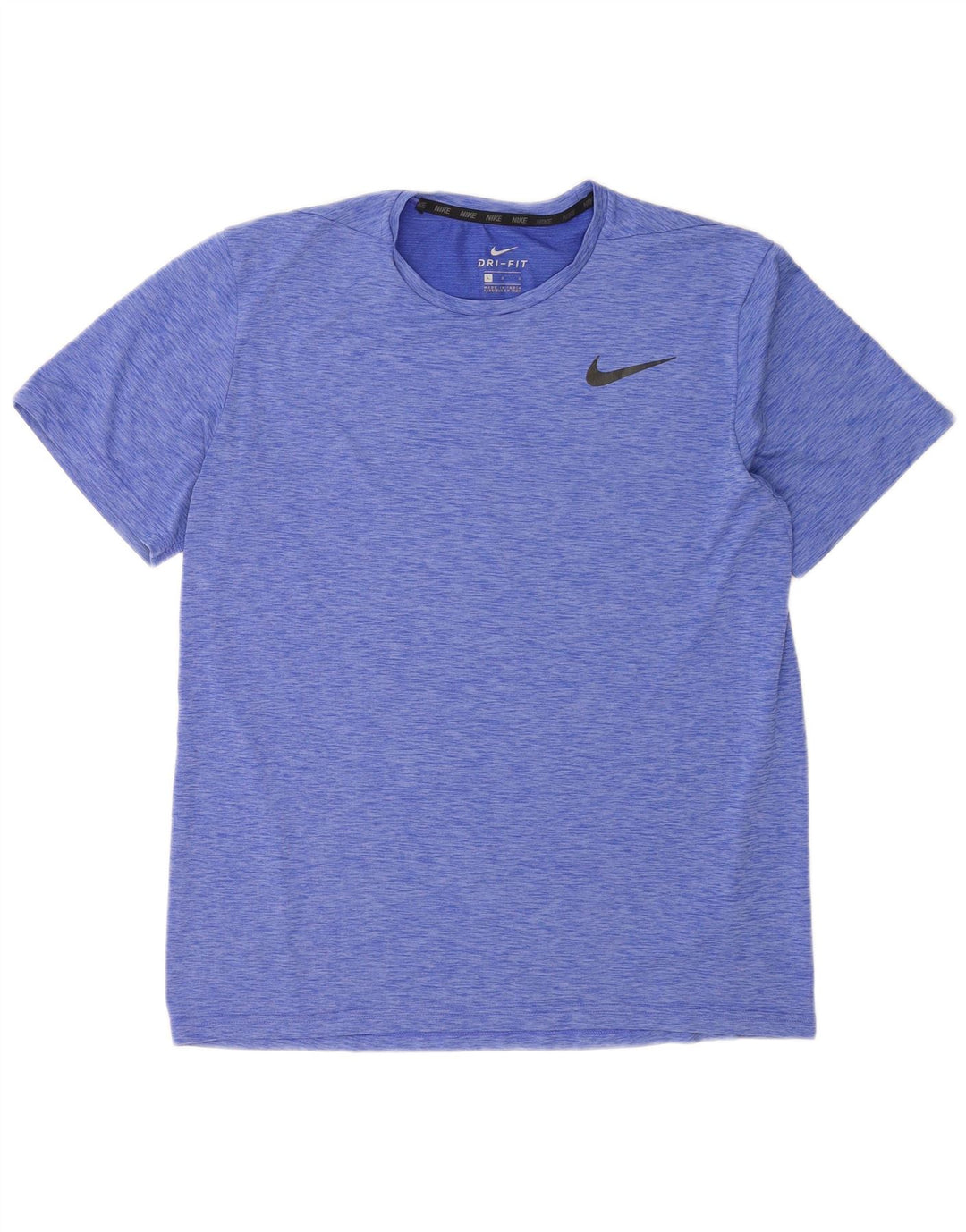 Nike Mens Dri Fit T-Shirt Top Large Blue Flecked Polyester