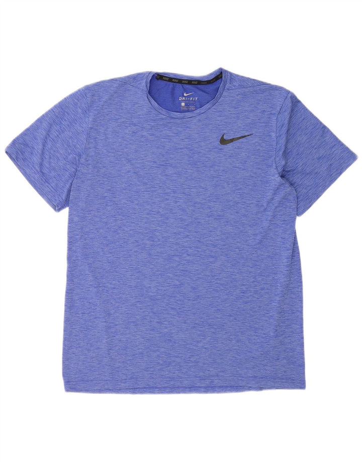Nike Mens Dri Fit T-Shirt Top Large Blue Flecked Polyester