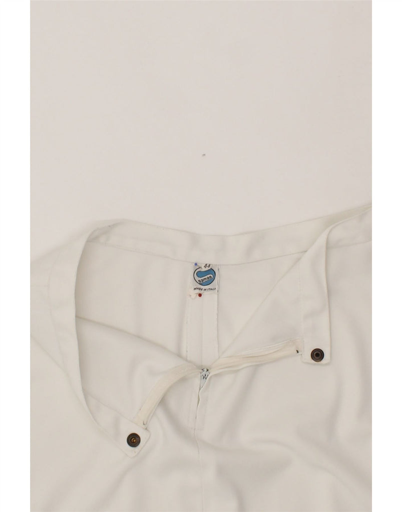 SAMAS Womens Tennis Skirt IT 44 Medium  White Striped Polyester Vintage Samas and Second-Hand Samas from Messina Hembry 
