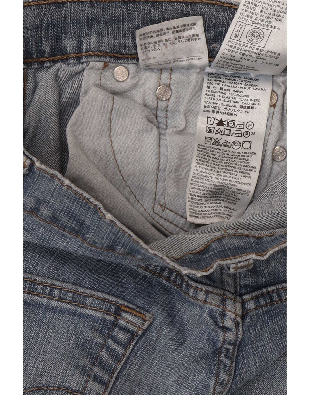 Levi's Womens 511 Slim Jeans W28 L30 Blue Cotton