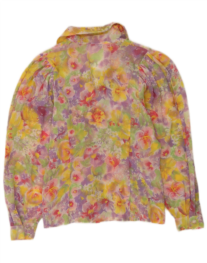 Vintage Womens Shirt Blouse UK 14 Medium Multicoloured Floral