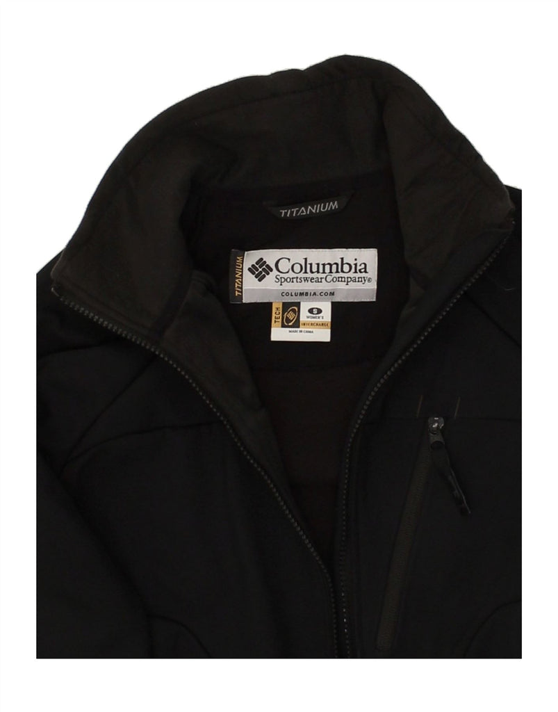 COLUMBIA Womens Titanium Bomber Jacket UK 10 Small Black Polyester | Vintage Columbia | Thrift | Second-Hand Columbia | Used Clothing | Messina Hembry 