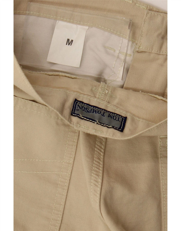 Tom Tompson Mens Straight Chino Trousers Medium W32 L33 Beige Cotton