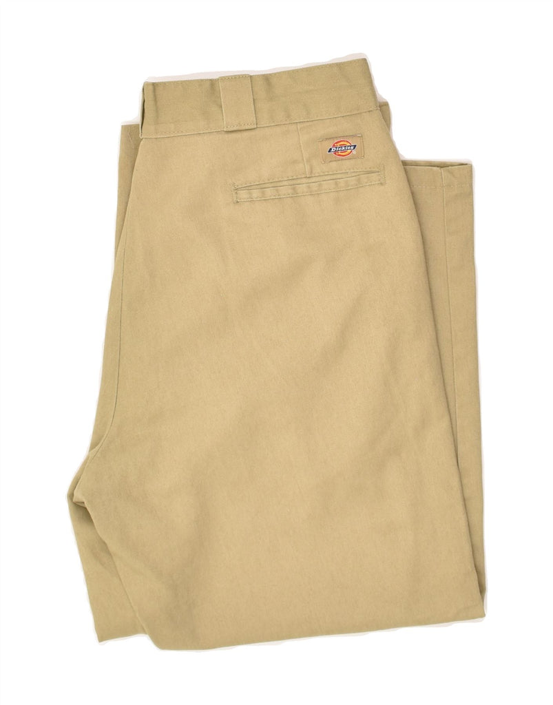 DICKIES Mens Straight Chino Trousers IT 54 2XL W38 L26 Beige Polyester | Vintage Dickies | Thrift | Second-Hand Dickies | Used Clothing | Messina Hembry 