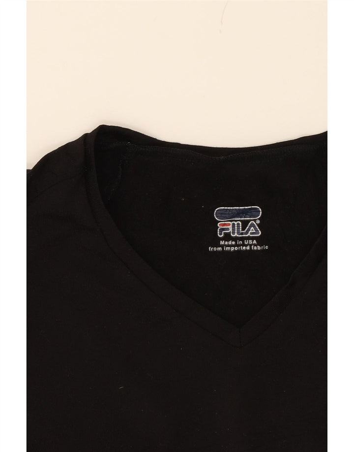 FILA Girls Top 3/4 Sleeve 11-12 Years Black Vintage Fila and Second-Hand Fila from Messina Hembry 
