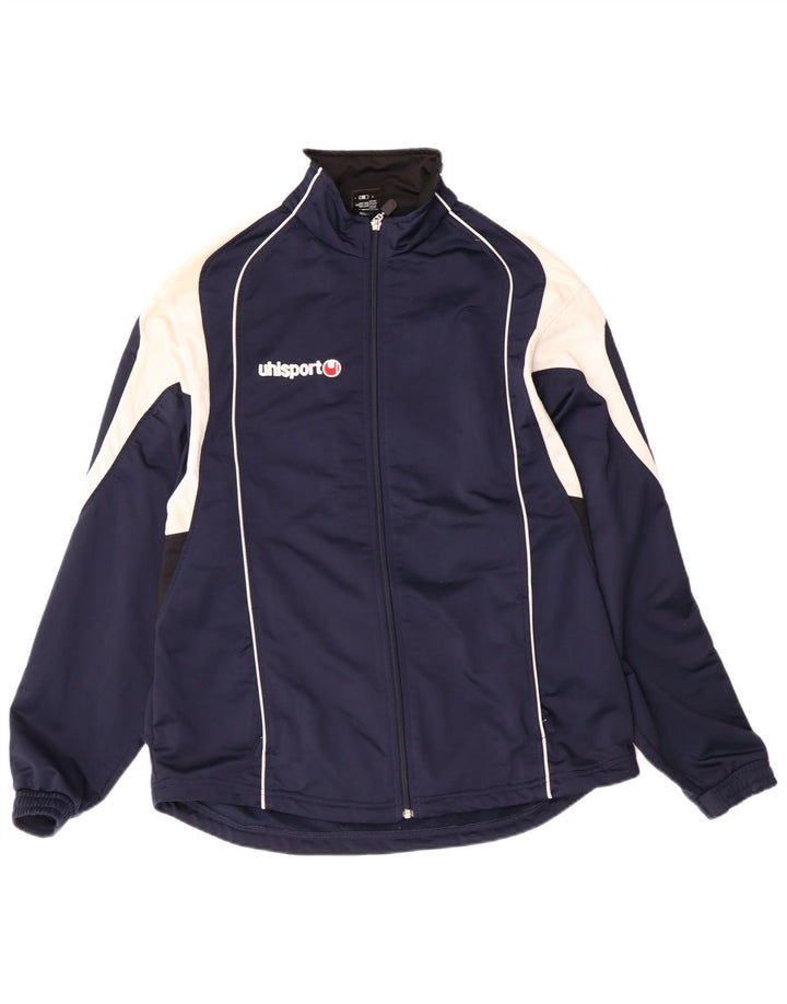 Uhlsport Mens Tracksuit Top Jacket UK 38/40 Medium Navy Blue Polyester