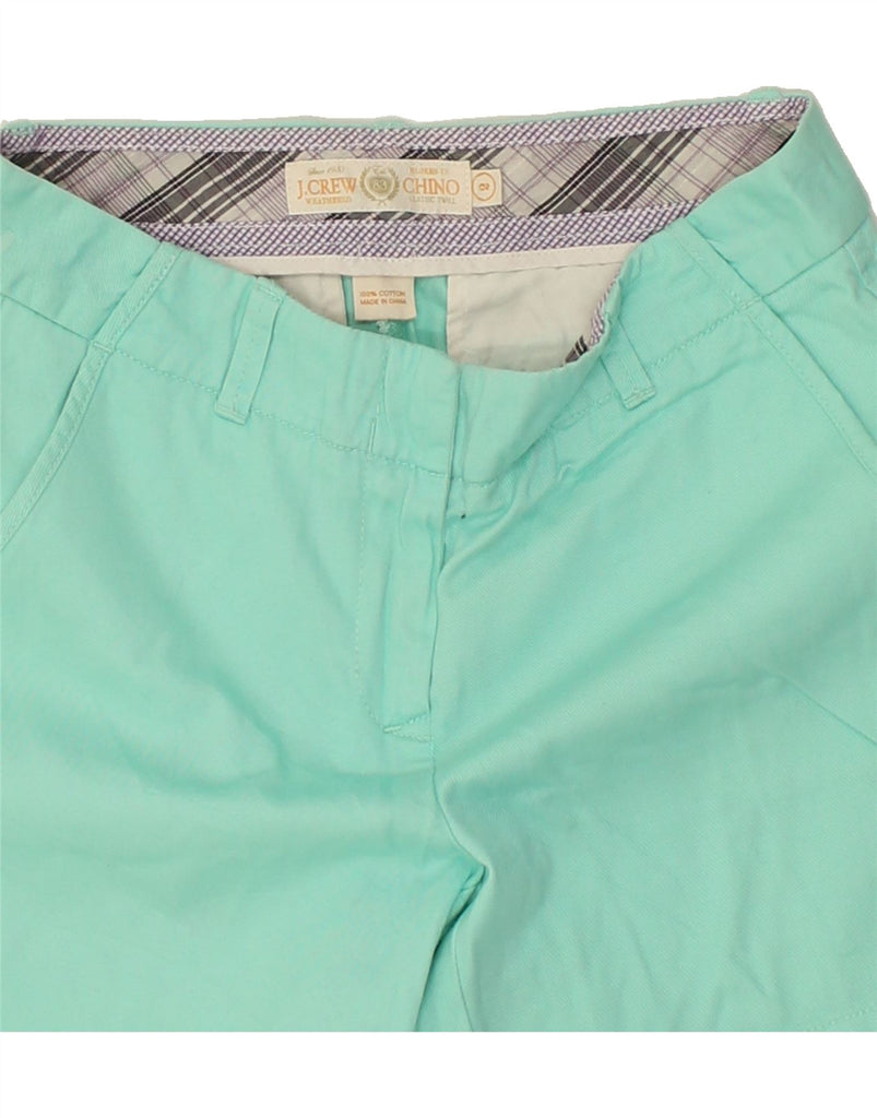 J. CREW Womens Broken In Chino Shorts US 2 XS W28  Turquoise Cotton | Vintage J. Crew | Thrift | Second-Hand J. Crew | Used Clothing | Messina Hembry 