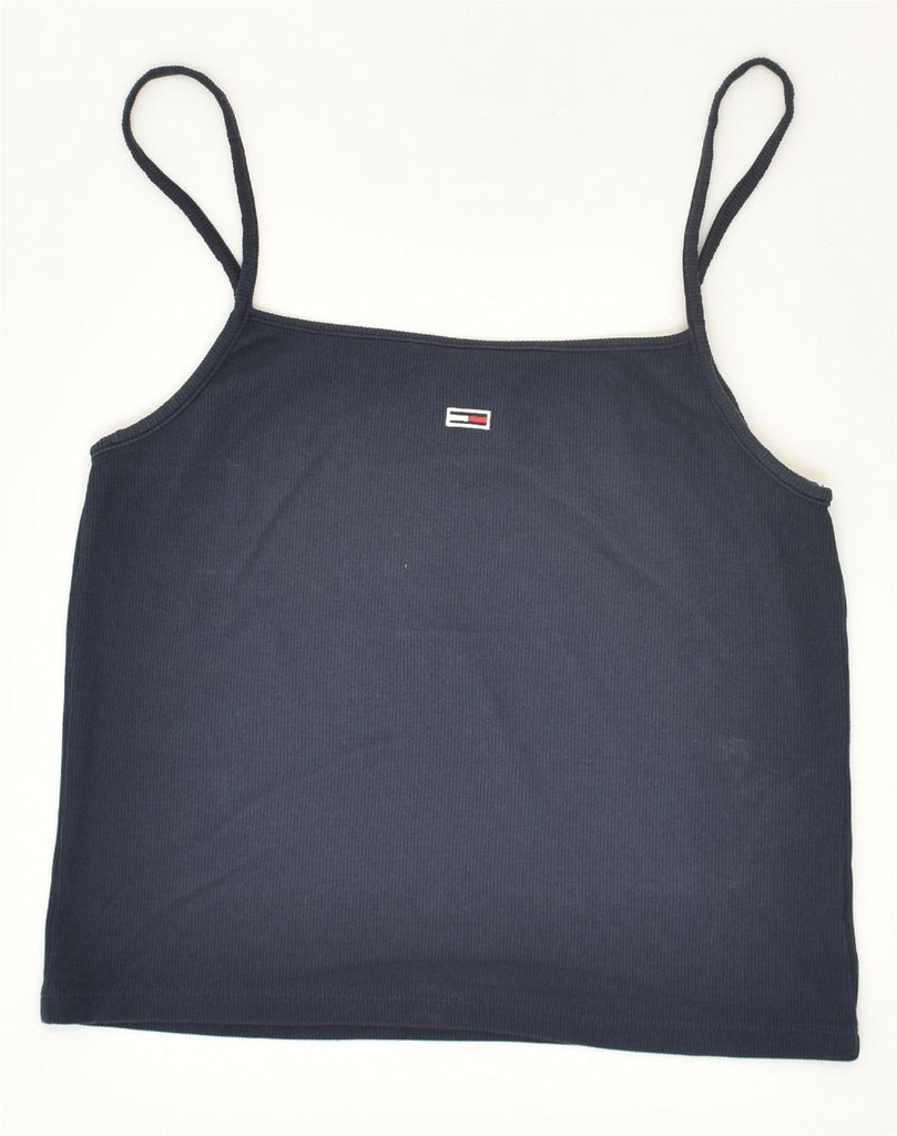 TOMMY HILFIGER Girls Cami Top 7-8 Years XL Navy Blue Cotton | Vintage Tommy Hilfiger | Thrift | Second-Hand Tommy Hilfiger | Used Clothing | Messina Hembry 