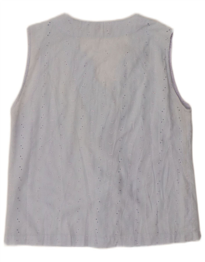 Creativity Womens Sleeveless Shirt Blouse UK 14 Large Blue