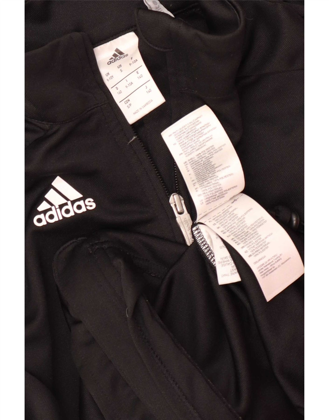 Adidas Boys Climalite Tracksuit Top Jacket 9-10 Years Black Polyester