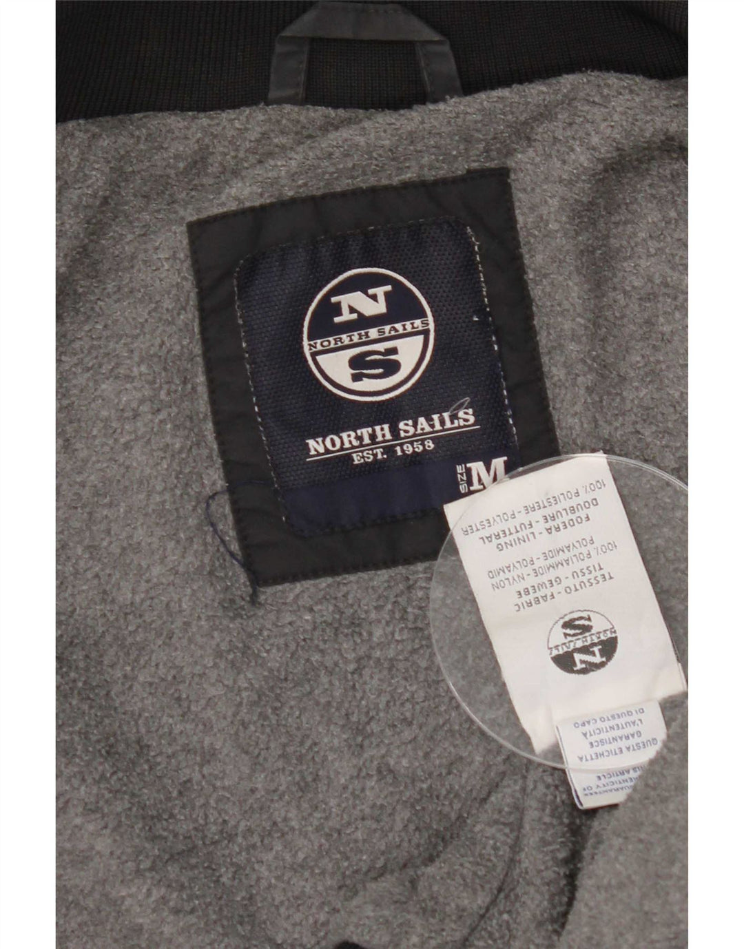 North Sails Mens Bomber Jacket UK 38 Medium Black Nylon
