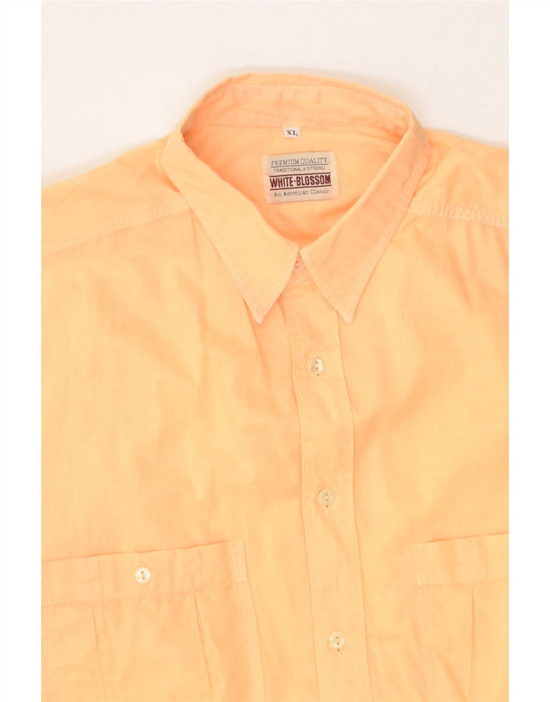 VINTAGE Mens Short Sleeve Shirt XL Orange Cotton | Vintage Vintage | Thrift | Second-Hand Vintage | Used Clothing | Messina Hembry 