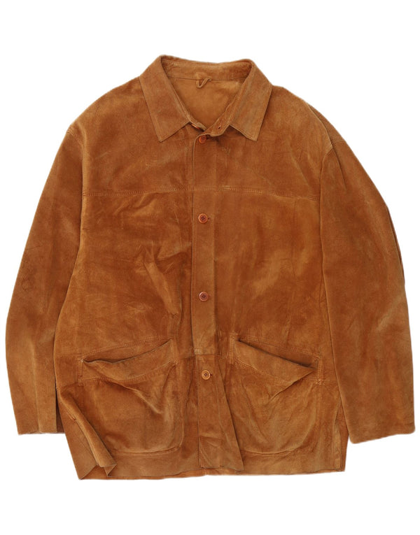 Conbipel Mens Suede Jacket IT 52 Large Brown Leather