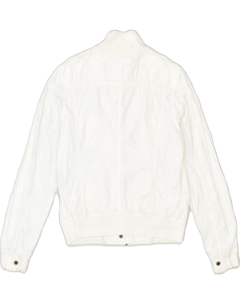 CHAMPION Womens Bomber Jacket UK 16 Large White Cotton | Vintage | Thrift | Second-Hand | Used Clothing | Messina Hembry 