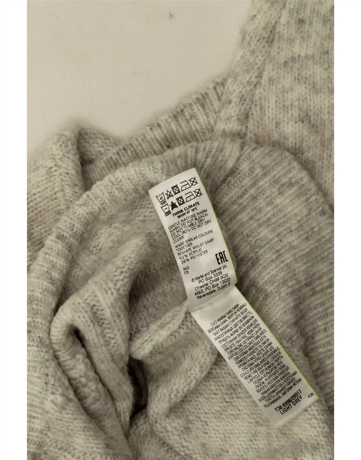 Marks & Spencer Mens Polo Neck Jumper Sweater Small Grey Flecked Acrylic