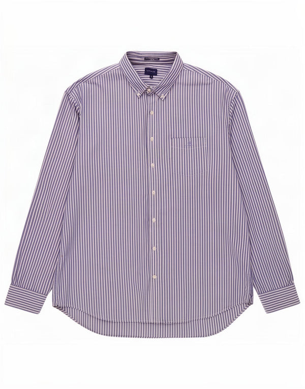 Gant Mens Shirt Size 49/50 19 3/4 4XL Blue Pinstripe Cotton