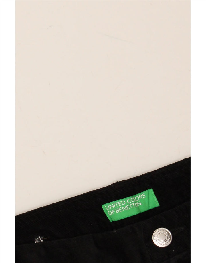 BENETTON Womens Straight Corduroy Trousers W30 L27 Black Classic
