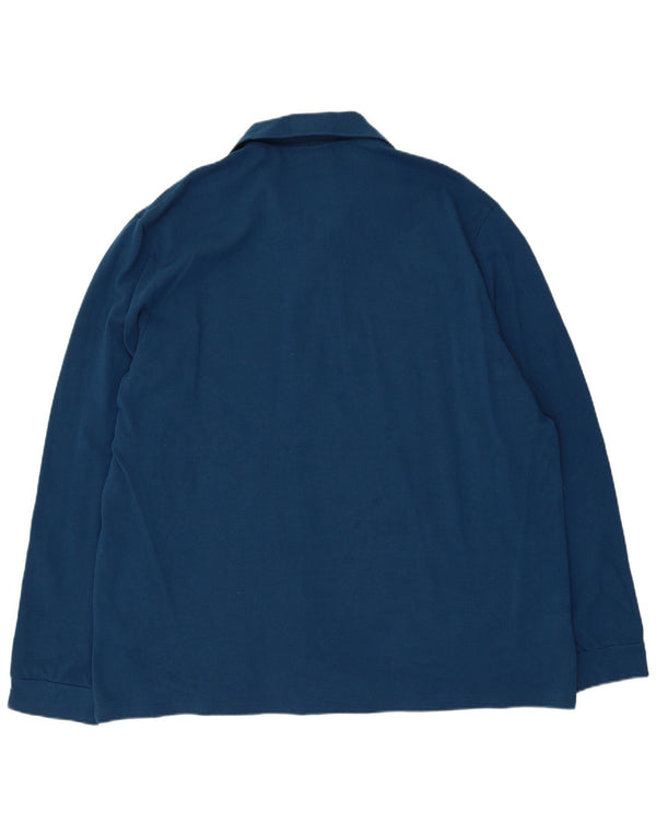 Lacoste Mens Long Sleeve Classic Fit Polo Shirt Size 8 3XL Blue Cotton
