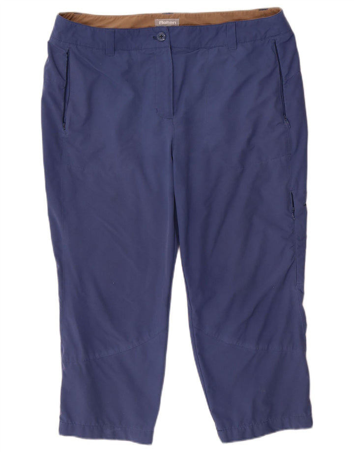 Rohan Womens Cargo Capri Trousers UK 14 Large W36 L22 Blue Polyamide