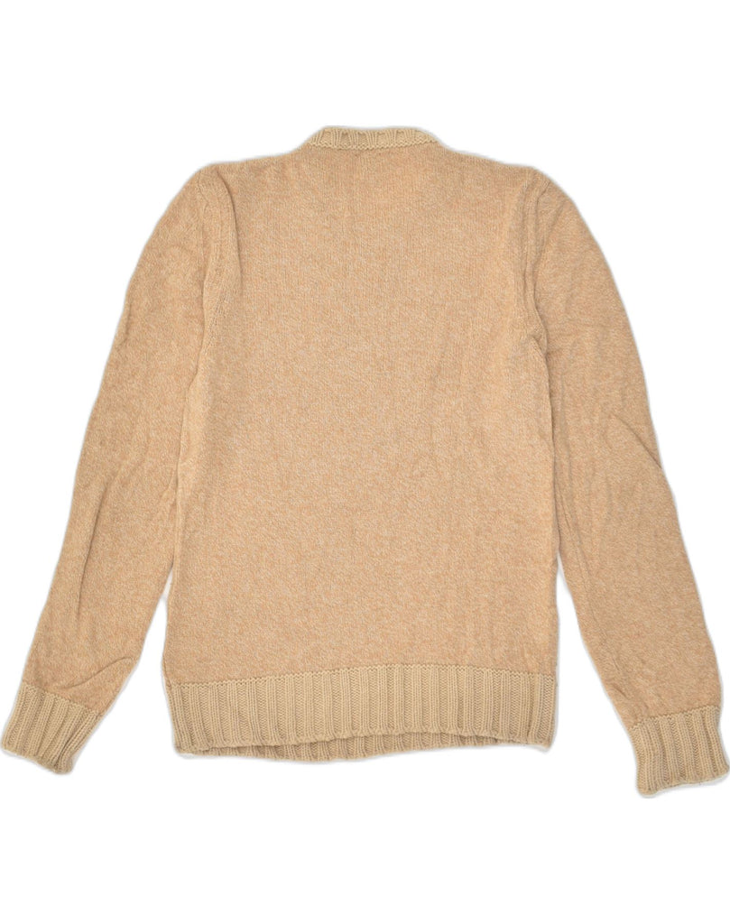 HENRY COTTONS Womens Crew Neck Jumper Sweater IT 46 Large Beige Wool | Vintage Henry Cottons | Thrift | Second-Hand Henry Cottons | Used Clothing | Messina Hembry 