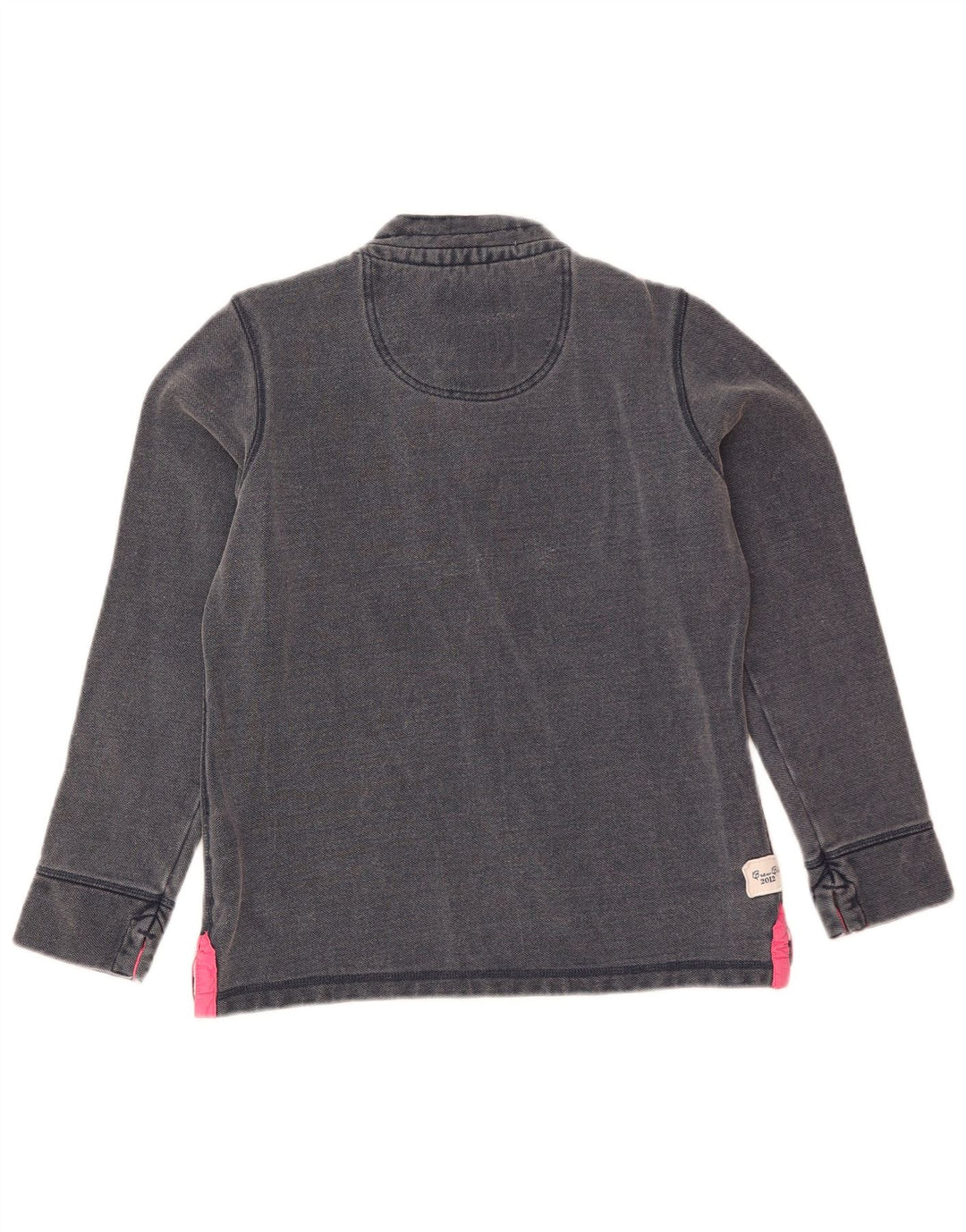 Crew Clothing Womens Button Neck Sweatshirt Jumper UK 10 Small Navy Blue