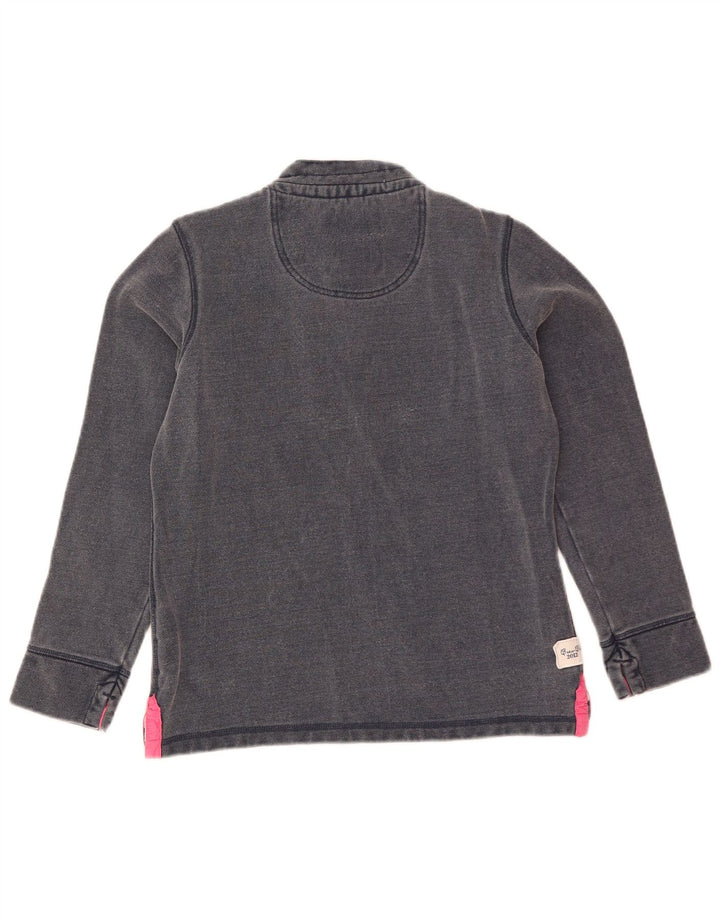 Crew Clothing Womens Button Neck Sweatshirt Jumper UK 10 Small Navy Blue