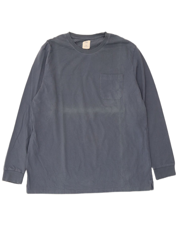 Marks & Spencer Mens Top Long Sleeve 2XL Blue Cotton
