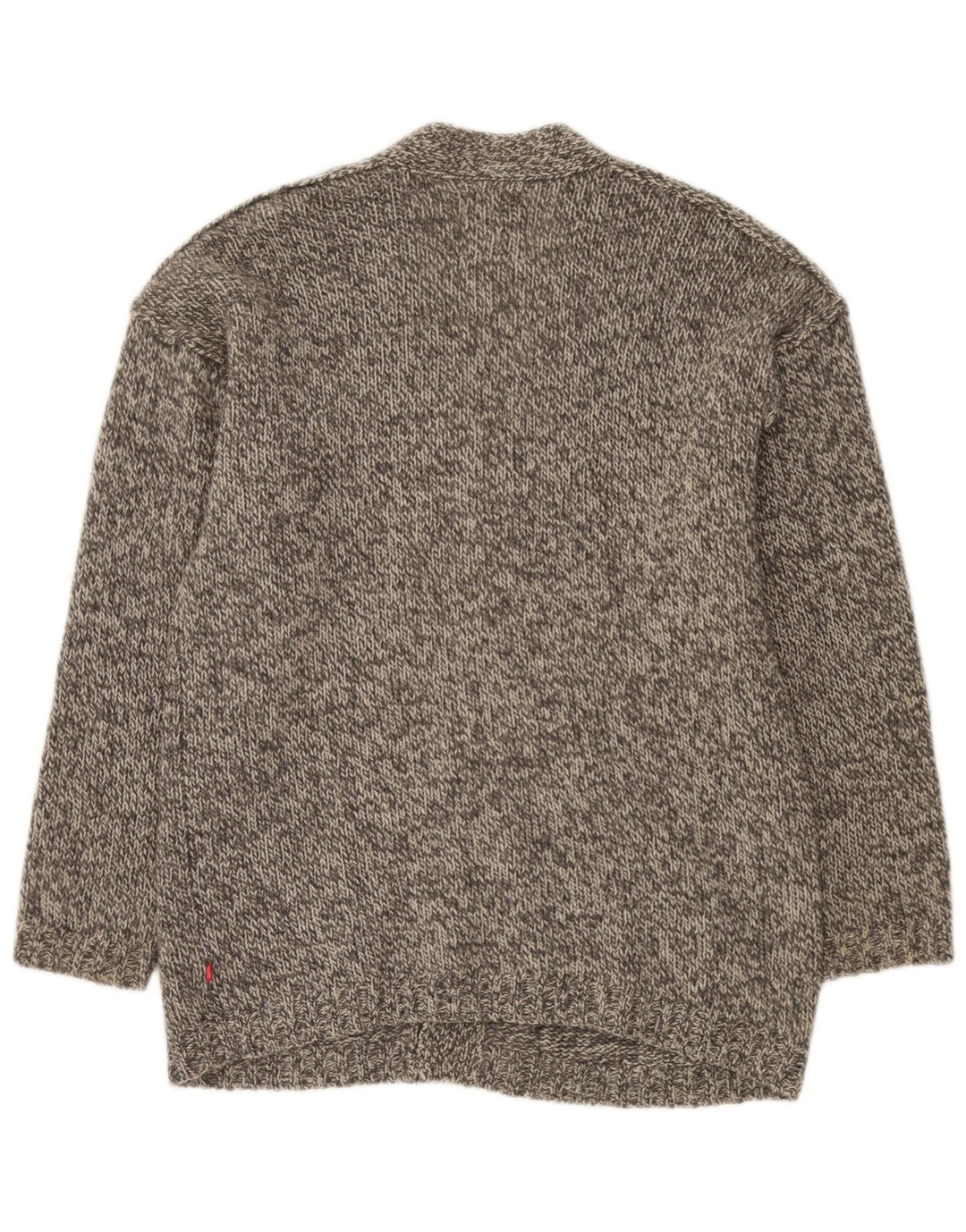 Jackpot Mens Cardigan Sweater Large Grey Flecked