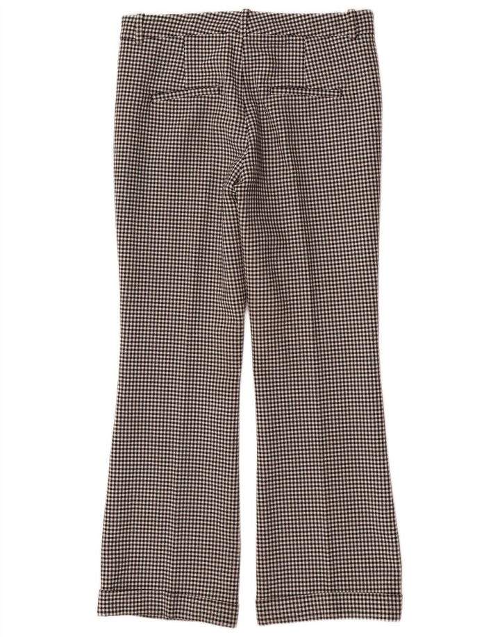 Zara Womens Bootcut Chino Trousers Medium W28 L29 Black Gingham Polyester