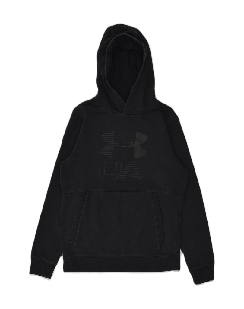 UNDER ARMOUR Mens Graphic Hoodie Jumper Small Black Cotton | Vintage Under Armour | Thrift | Second-Hand Under Armour | Used Clothing | Messina Hembry 