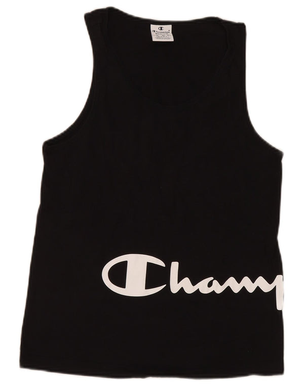 Champion Womens Graphic Vest Top UK 12 Medium Black