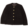 Brian Tucker Womens 5 Button Blazer Jacket UK 14 Large Black Wool