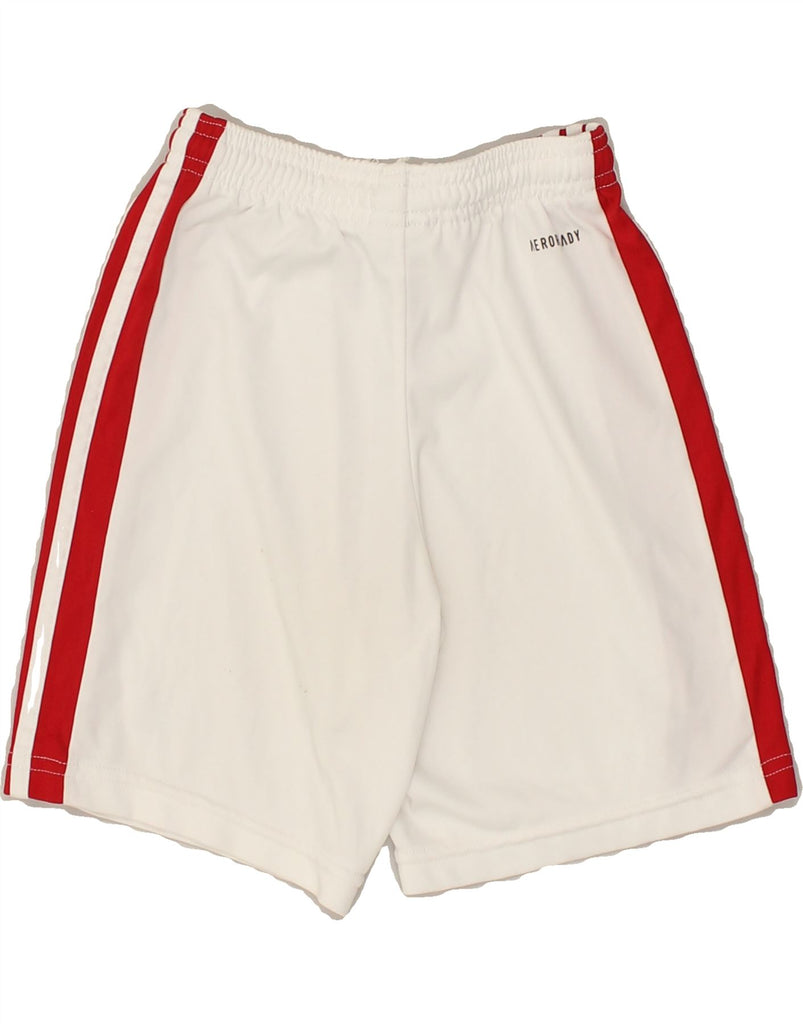 ADIDAS Boys Sport Shorts 9-10 Years White Polyester | Vintage Adidas | Thrift | Second-Hand Adidas | Used Clothing | Messina Hembry 