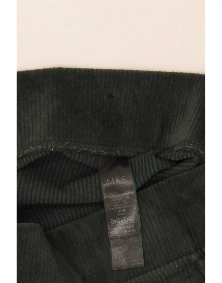 Marks & Spencer Womens Leggings UK 10 Small Green Cotton