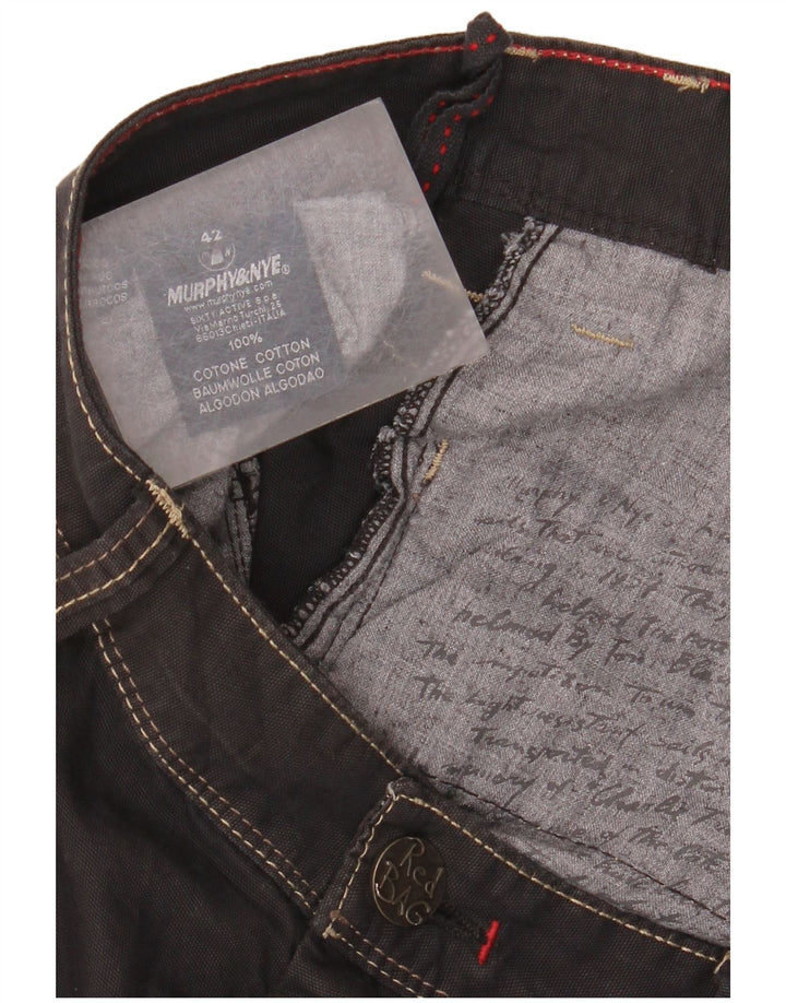 Murphy & Nye Mens Sailmakers Straight Casual Trousers W42 L34 Black Cotton