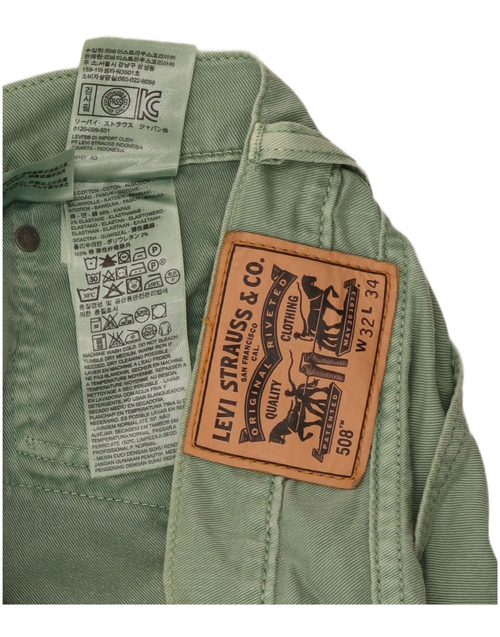 Levi's Womens 508 Tapered Jeans W32 L34 Green Cotton