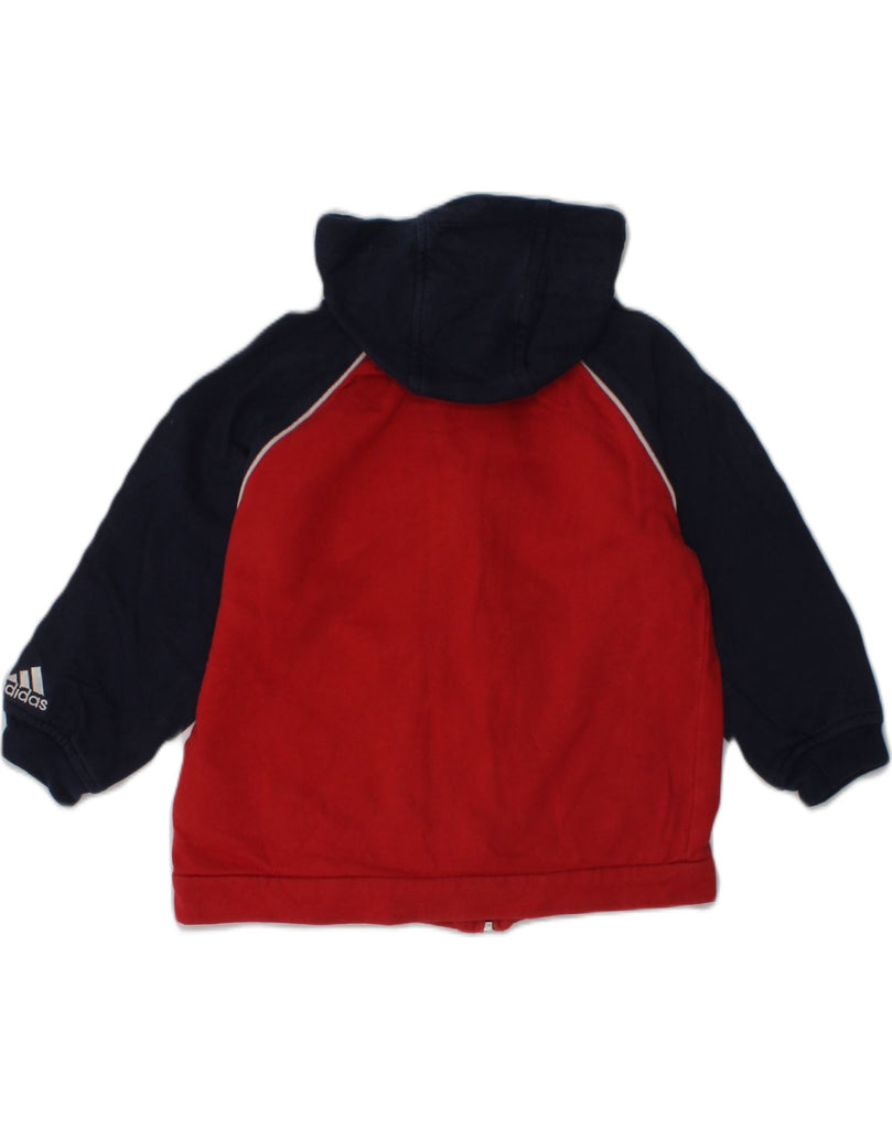 ADIDAS Baby Boys Graphic Zip Hoodie Sweater 12-18 Months Red Colourblock | Vintage Adidas | Thrift | Second-Hand Adidas | Used Clothing | Messina Hembry 