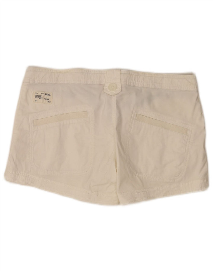 Puma Womens Chino Shorts UK 10 Small W30  White Cotton