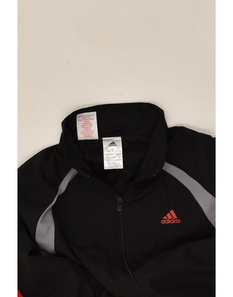 ADIDAS Boys Graphic Tracksuit Top Jacket 11-12 Years Black Colourblock | Vintage Adidas | Thrift | Second-Hand Adidas | Used Clothing | Messina Hembry 