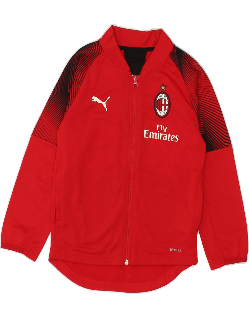 PUMA Boys AC Milan Graphic Tracksuit Top Jacket 7-8 Years Red Striped | Vintage Puma | Thrift | Second-Hand Puma | Used Clothing | Messina Hembry 